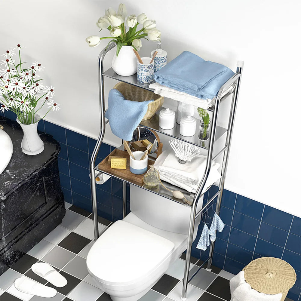 Studyset Over Toilet Storage Shelf Freestanding Stainless Steel Paper Holder