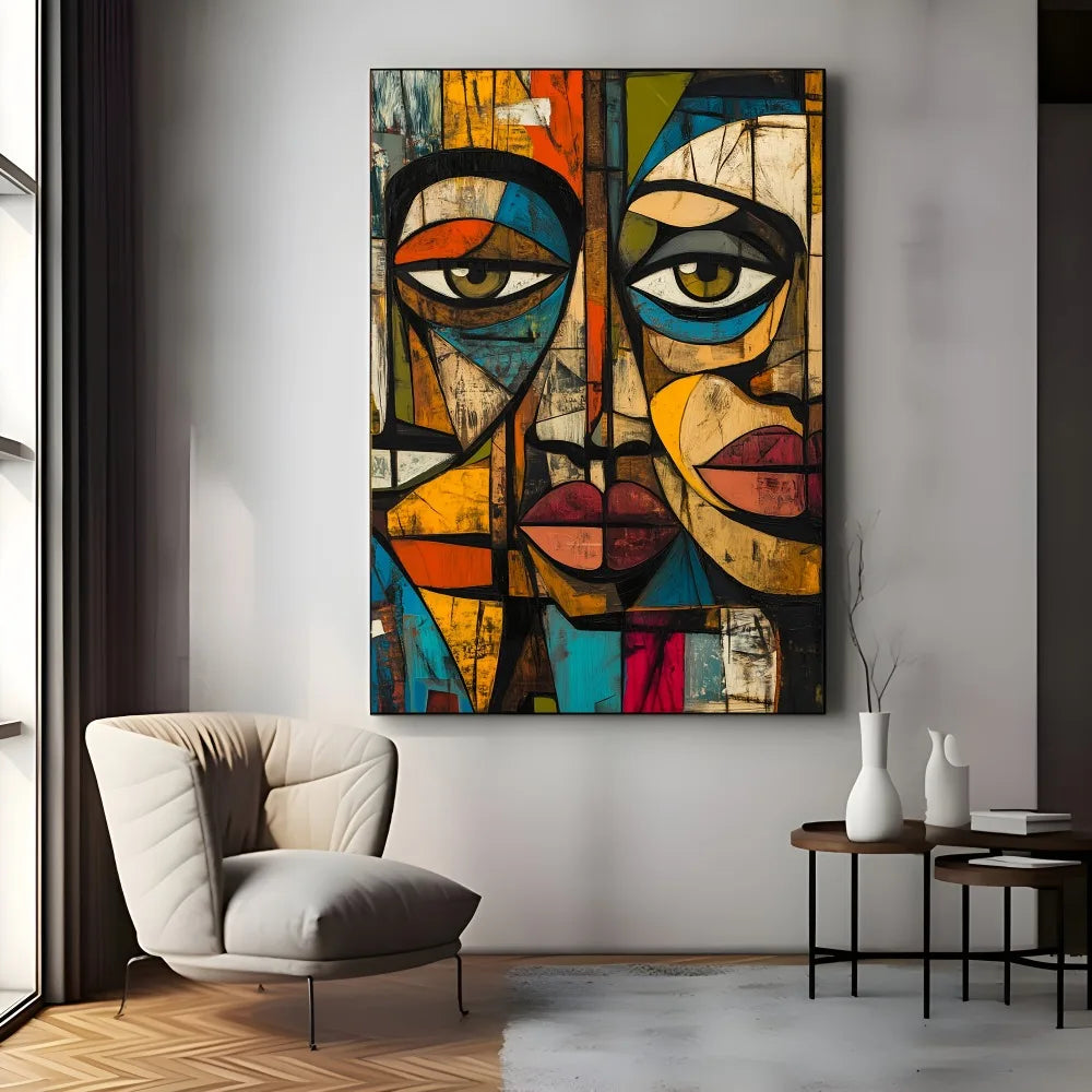 Frameless Modern African Abstract Art Canvas Print For Interiors