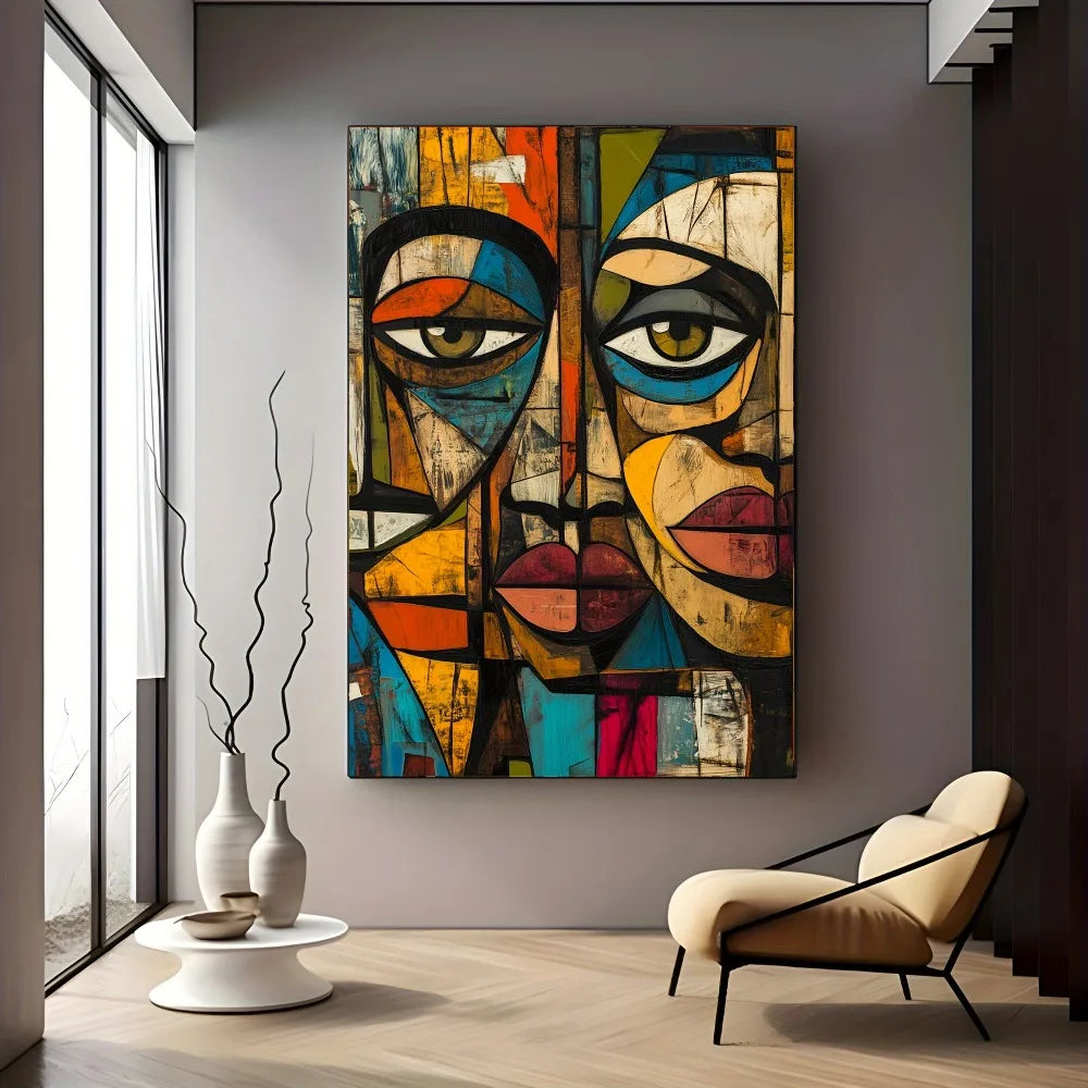 Frameless Modern African Abstract Art Canvas Print For Interiors