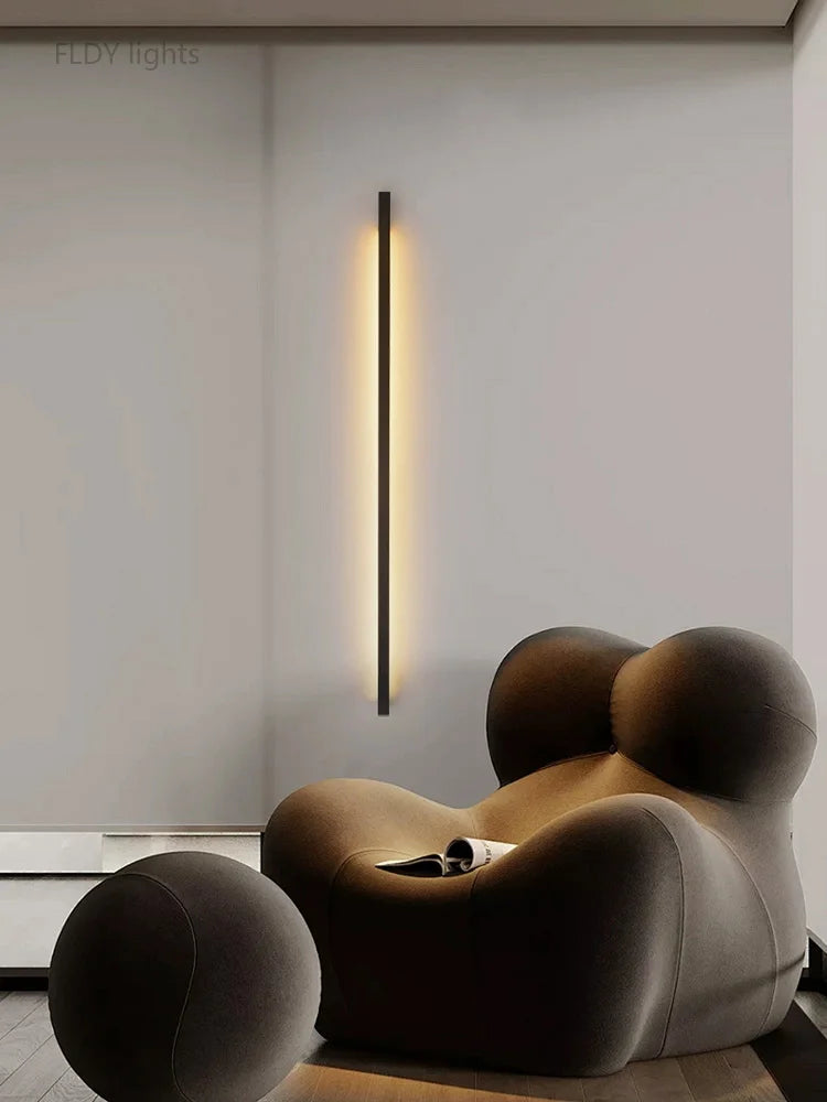 Nordic Minimalist Modern Designer 110V 220V LED Wall Lamp Living Room Hotel Aisle Corridor Bedroom Room Bedside Long Wall Light