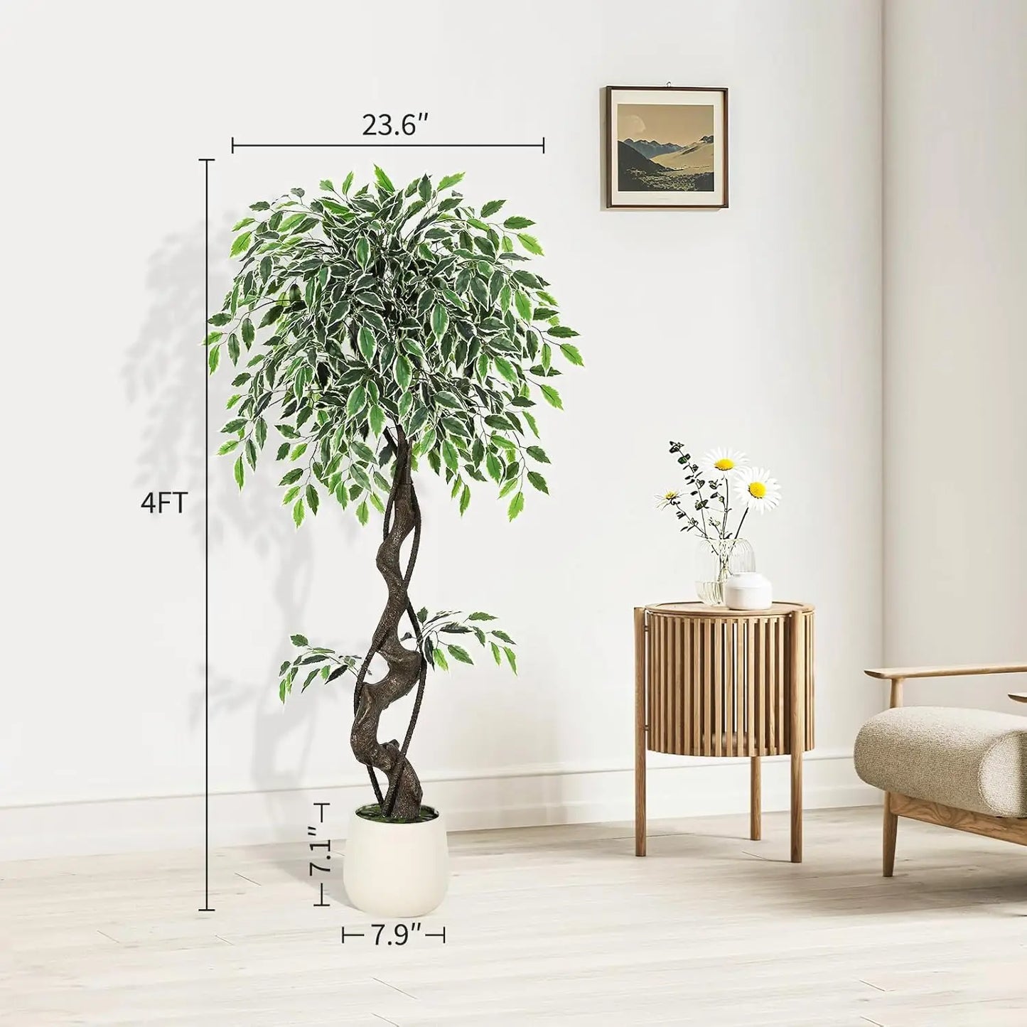 HiMISS Artificial Ficus Tree Indoor Outdoor Decor For Home Office