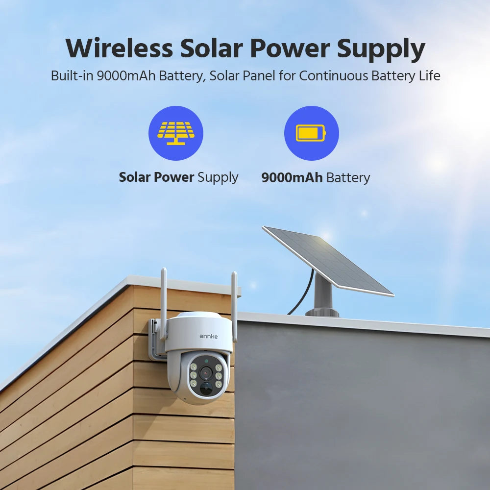 ANNKE 4MP Wireless PT Solar Camera With 16CH NVR System