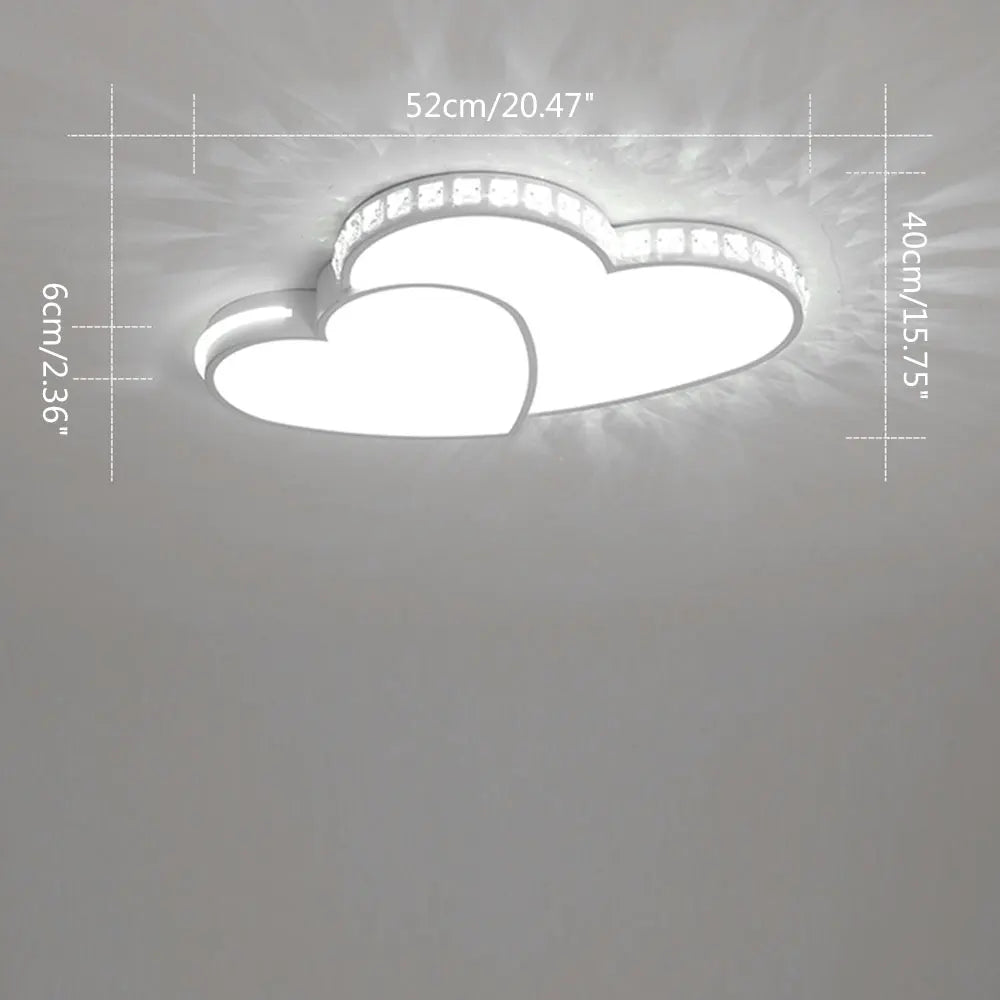 Heart Shaped Crystal LED Ceiling Light Fixture For Kids Rooms