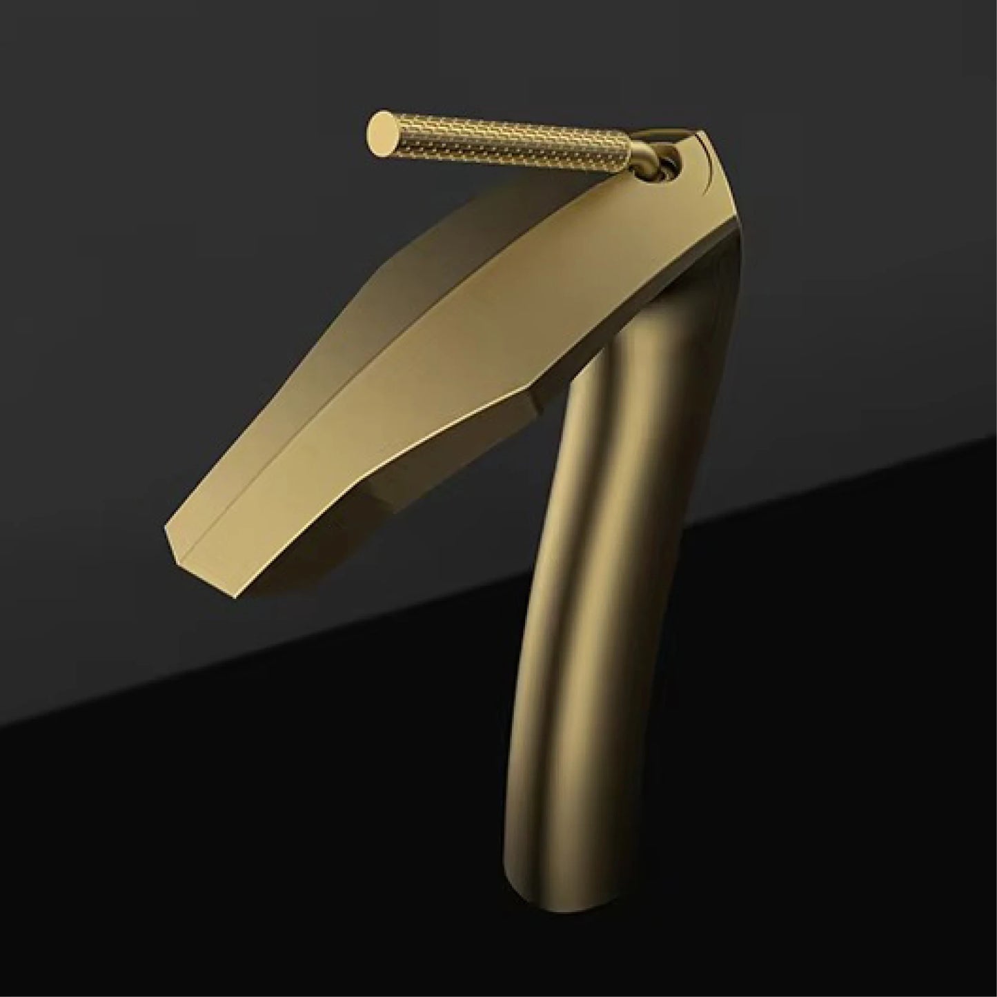 Gestana Brushed Gold Brass Bathroom Faucet Ceramic Cartridge Deck Mounted