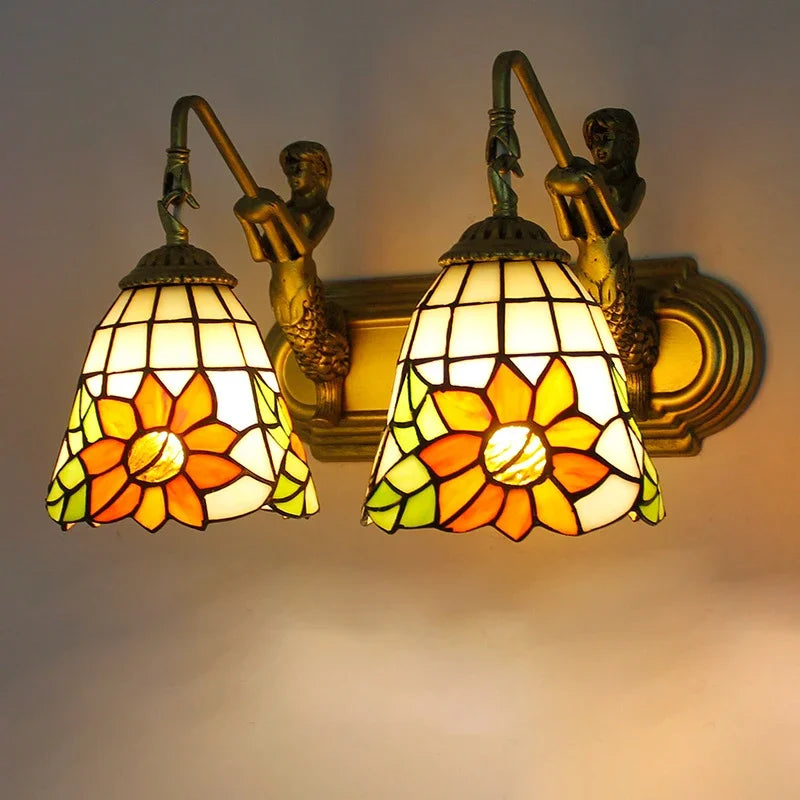 KARLOS Tiffany Luxury Wall Lamp American Creativity Living Room Bedroom Hotel Villa Cafe Bar Aisle Dresser Toilet Mirror Light
