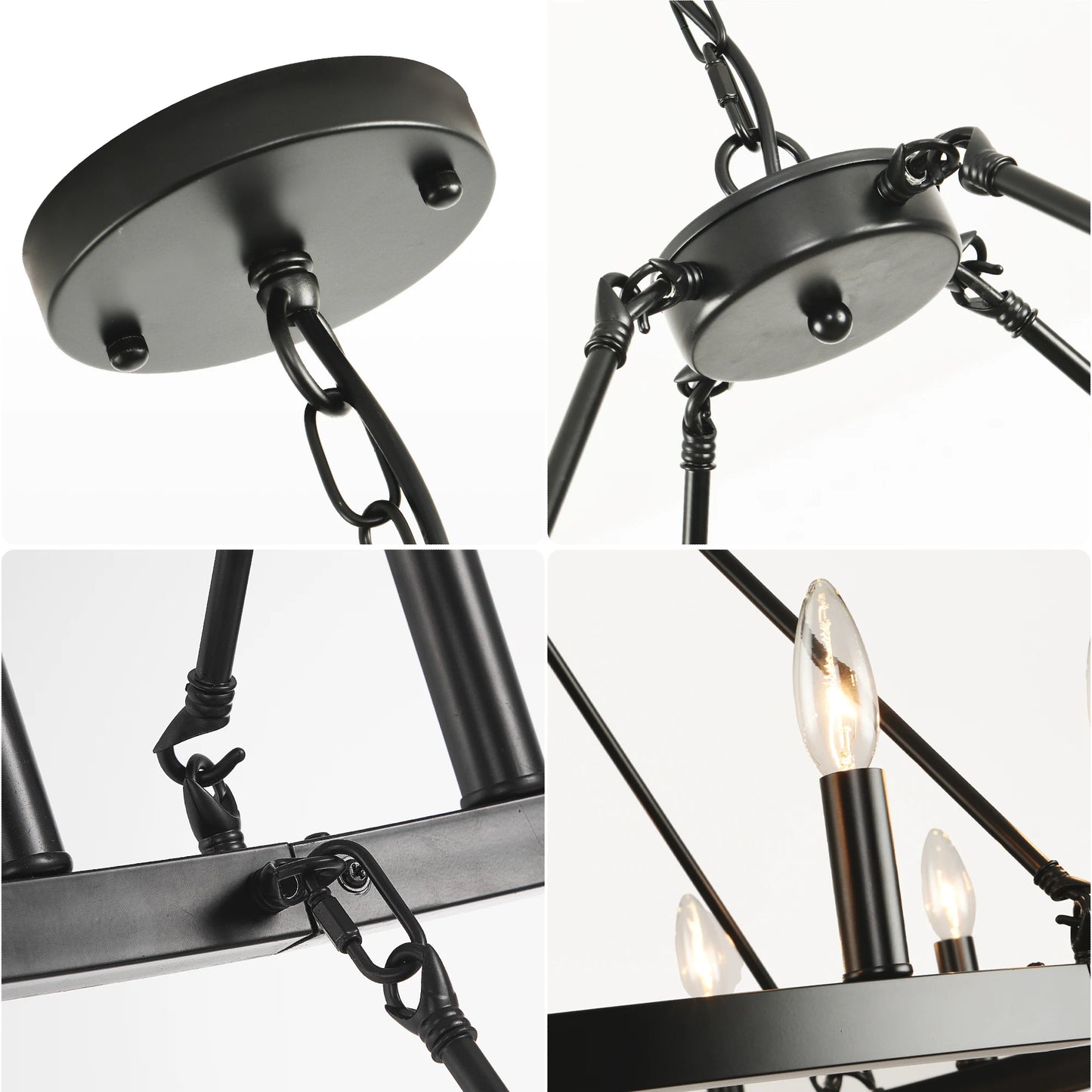 Wagon Wheel Chandelier Farmhouse Pendant Light 2 Tier 36 Lights