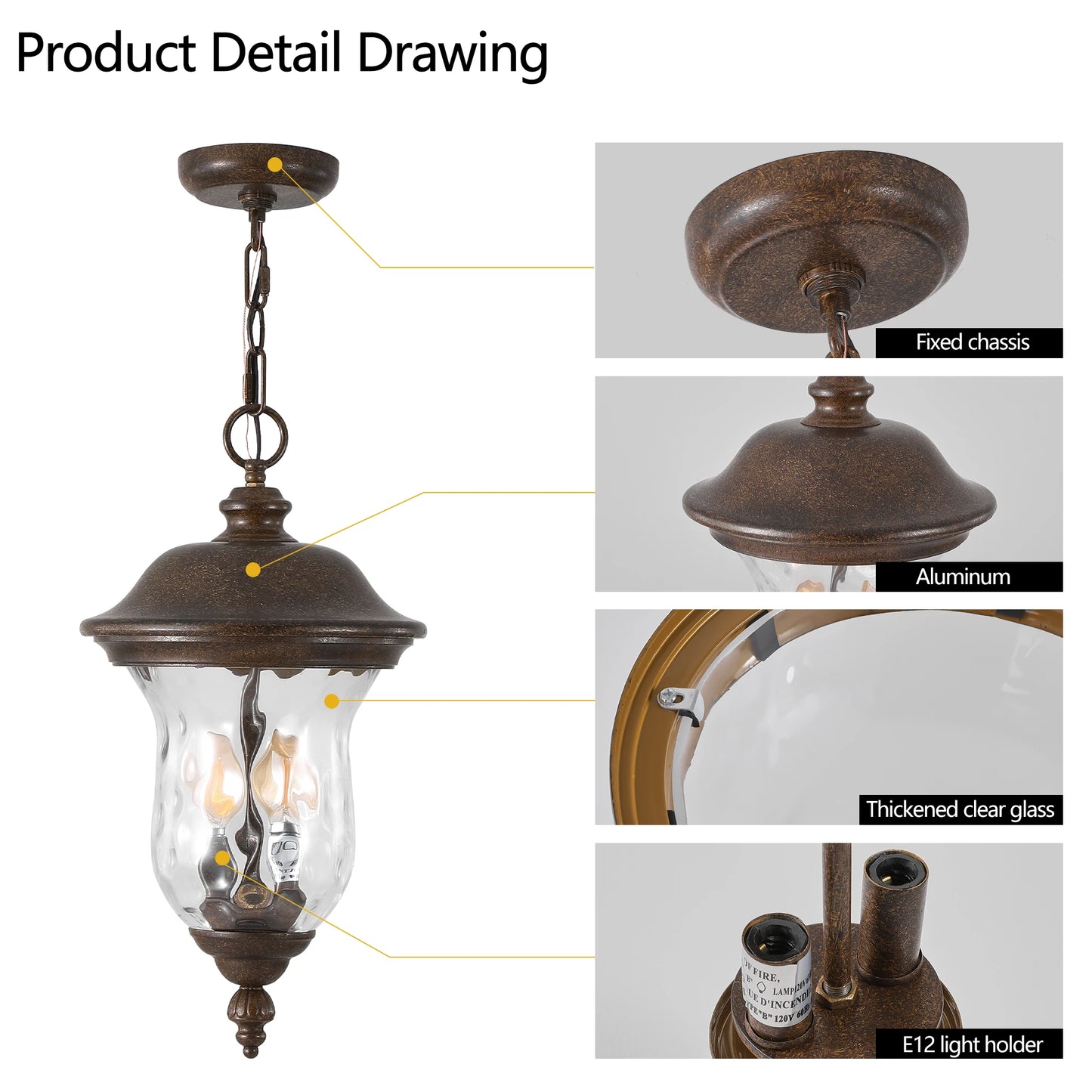 Large Outdoor Sconce Lights, 19 Inch  Black Outdoor Lanterns Waterproof for Front Porch Garage Balcony Switch Control