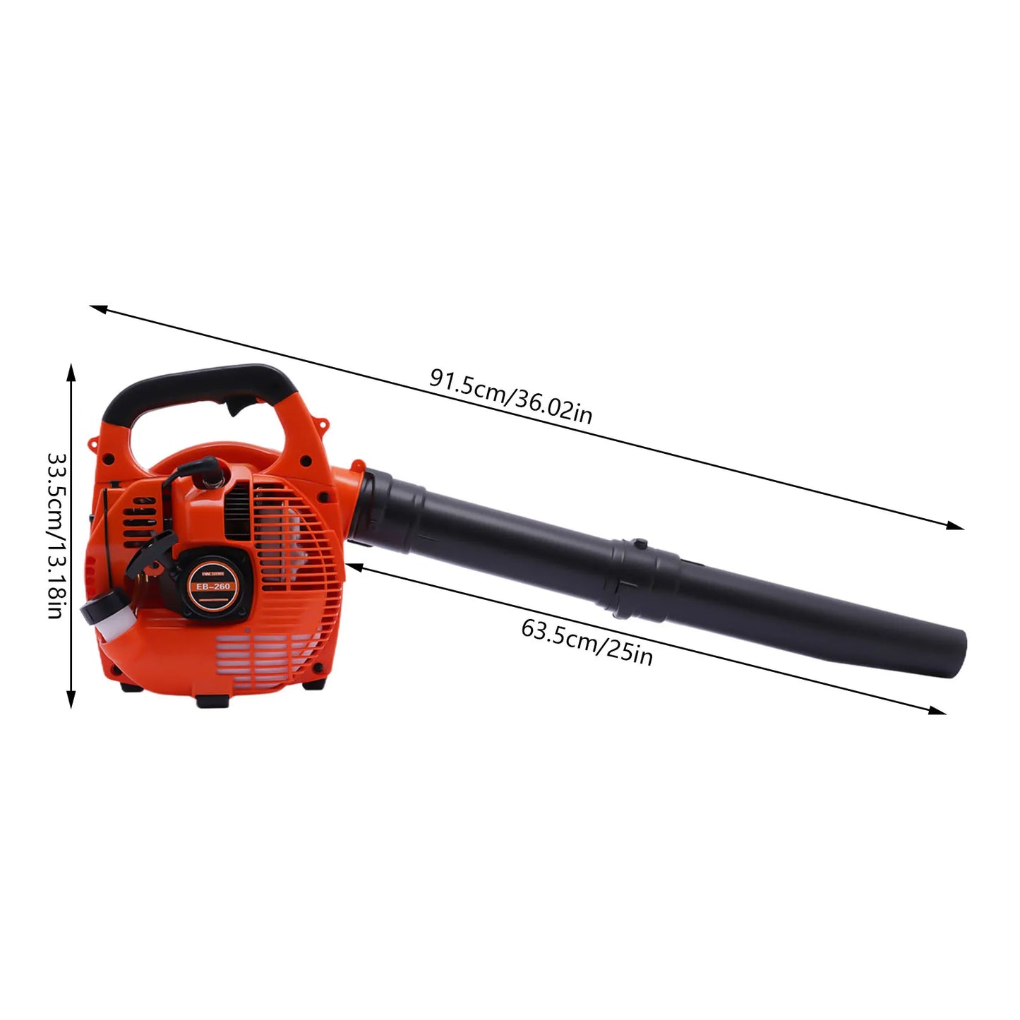 Gas Leaf Blower 25.4cc 2 Stroke Handheld Commercial Yard Tool