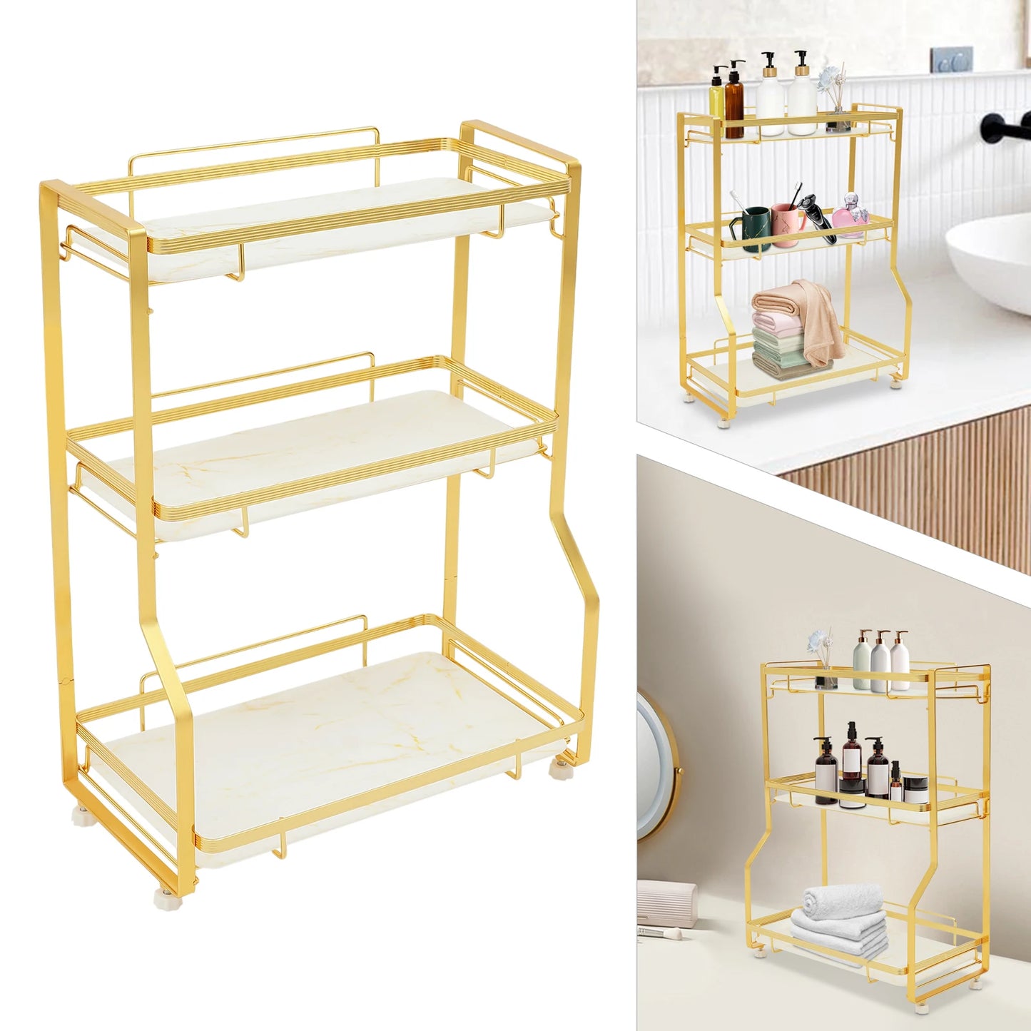 Bymaocar 3 Tier Bathroom Countertop Organizer For Toiletries And Cosmetics