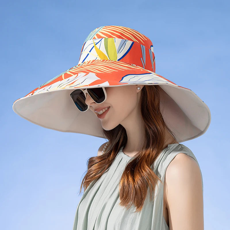 Cotton European American Double Sided Fisherman Sun Hat for Women