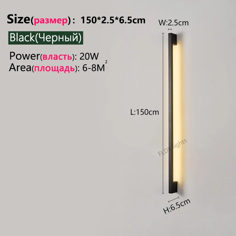 Nordic Minimalist Modern Designer 110V 220V LED Wall Lamp Living Room Hotel Aisle Corridor Bedroom Room Bedside Long Wall Light