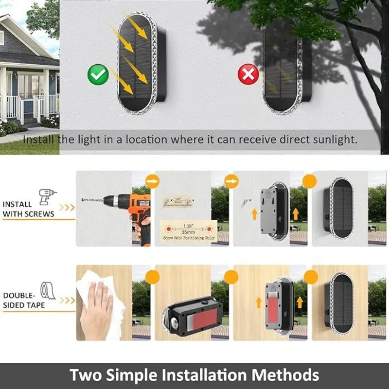 SZRSTH IP65 Solar Fence Lights With 3 Modes