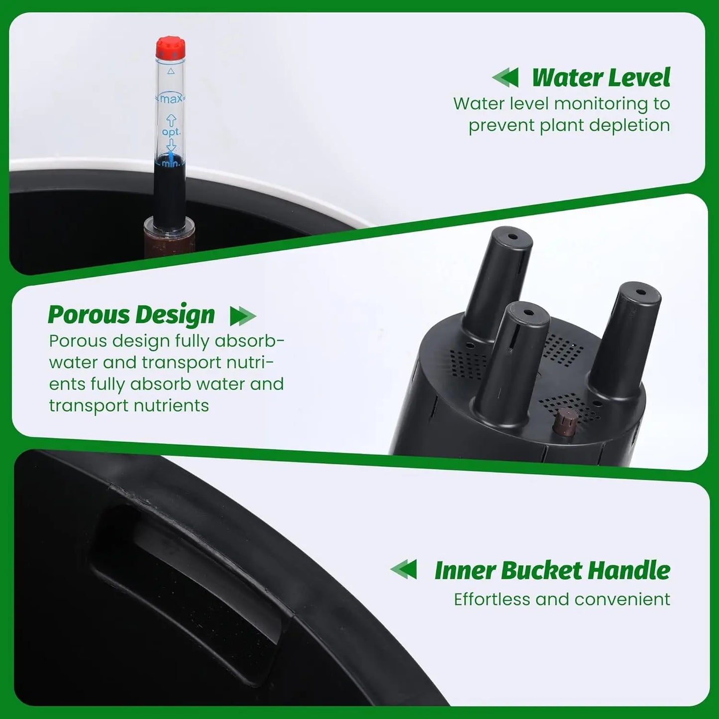 HiMISS Self Watering Planters With Drainage For Indoor Plants