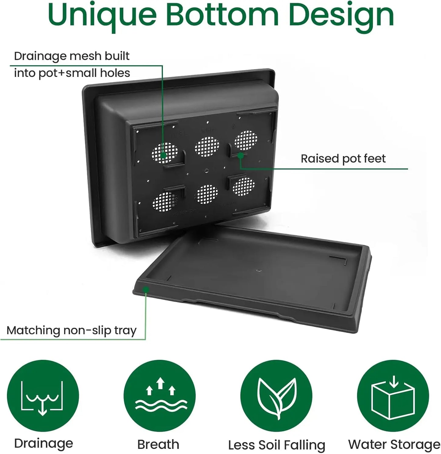 Bonsai Training Pot Set With Drainage Trays And Repotting Mat