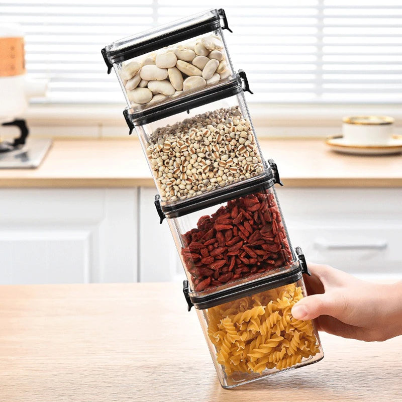 Sealed Jars Kitchen Grain Storage Organizer Plastic Moisture Proof Box