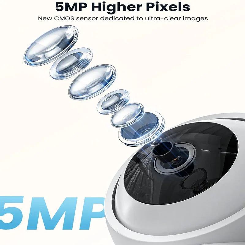 IEGEEK 5MP Indoor WiFi Security Camera With 360 Degree PTZ And Two Way Audio