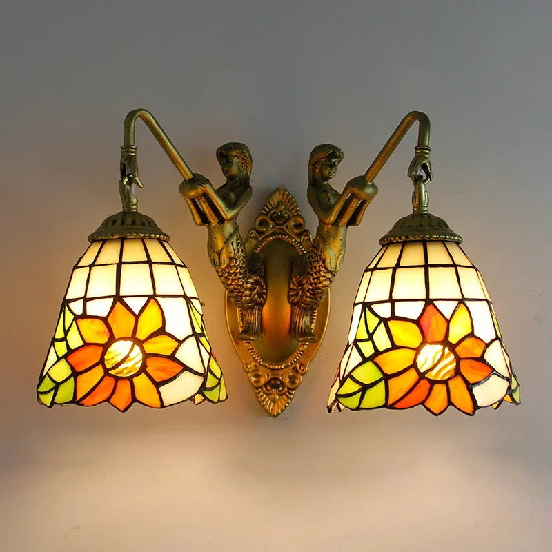 KARLOS Tiffany Luxury Wall Lamp American Creativity Living Room Bedroom Hotel Villa Cafe Bar Aisle Dresser Toilet Mirror Light
