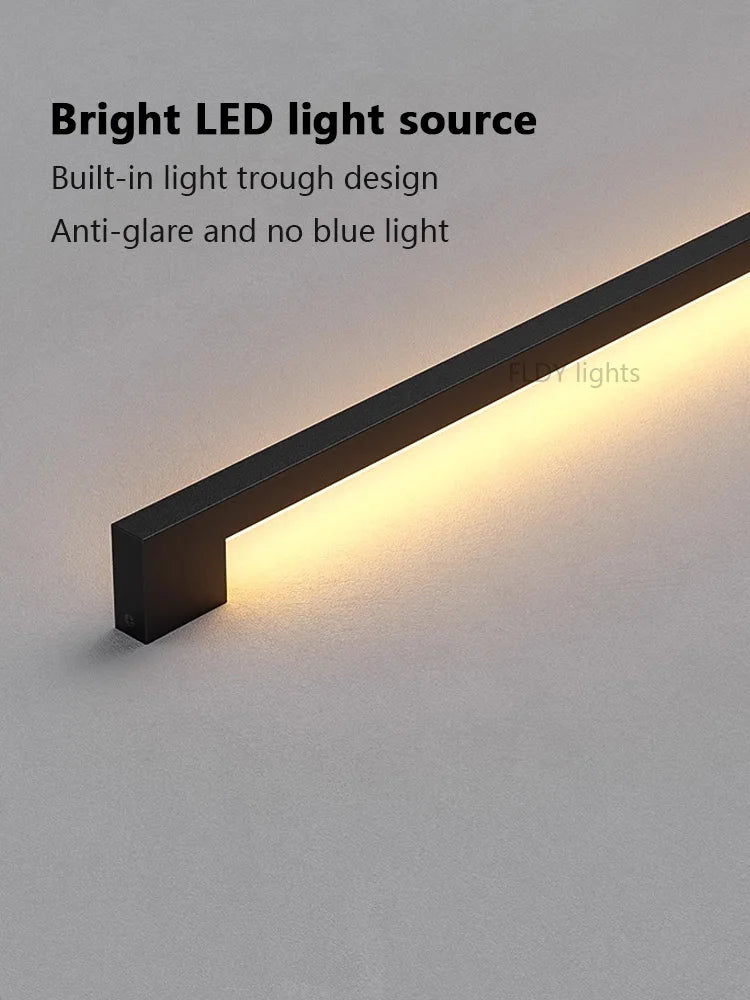 Nordic Minimalist Modern Designer 110V 220V LED Wall Lamp Living Room Hotel Aisle Corridor Bedroom Room Bedside Long Wall Light