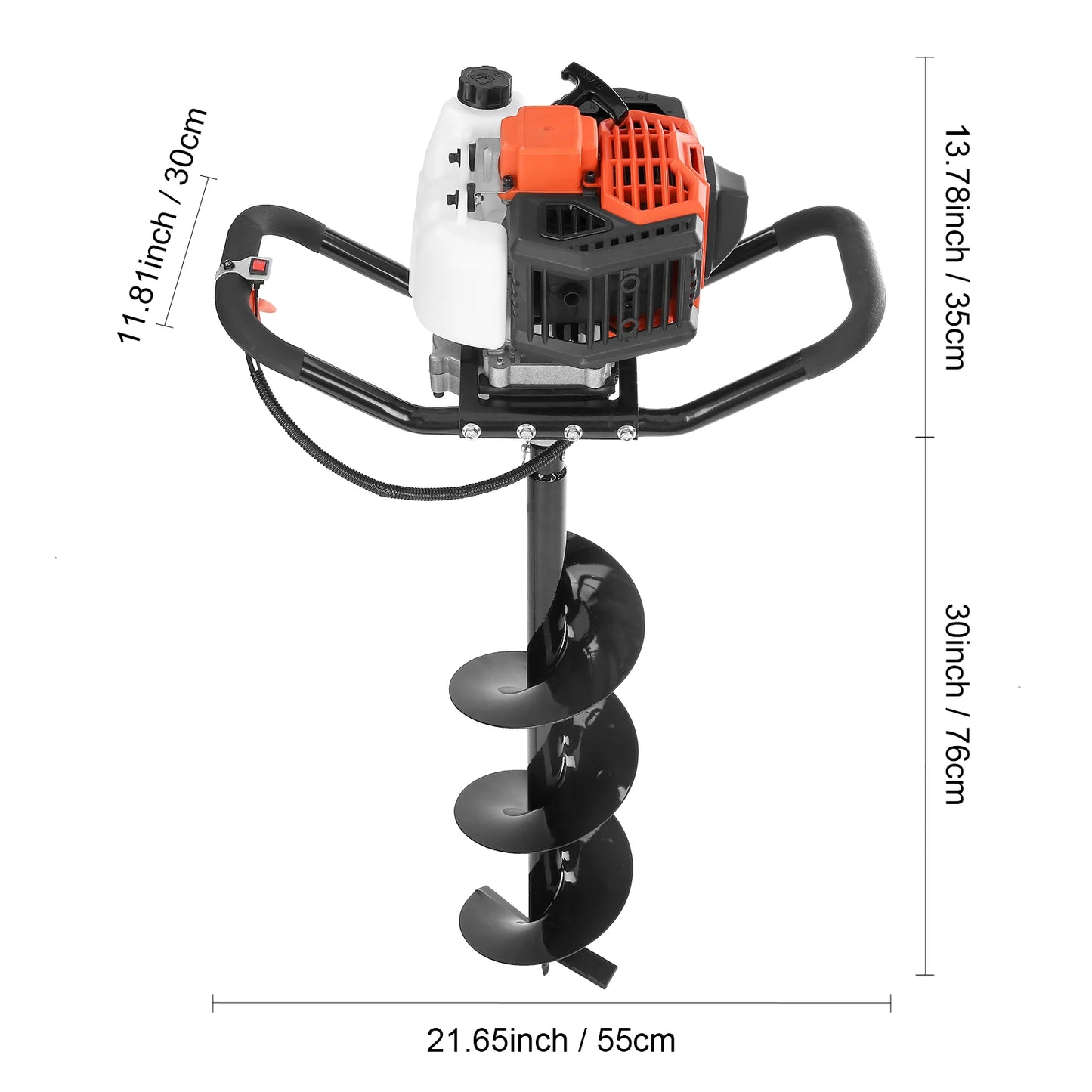 SucceBuy Gas Powered Post Hole Digger 43cc Earth Auger