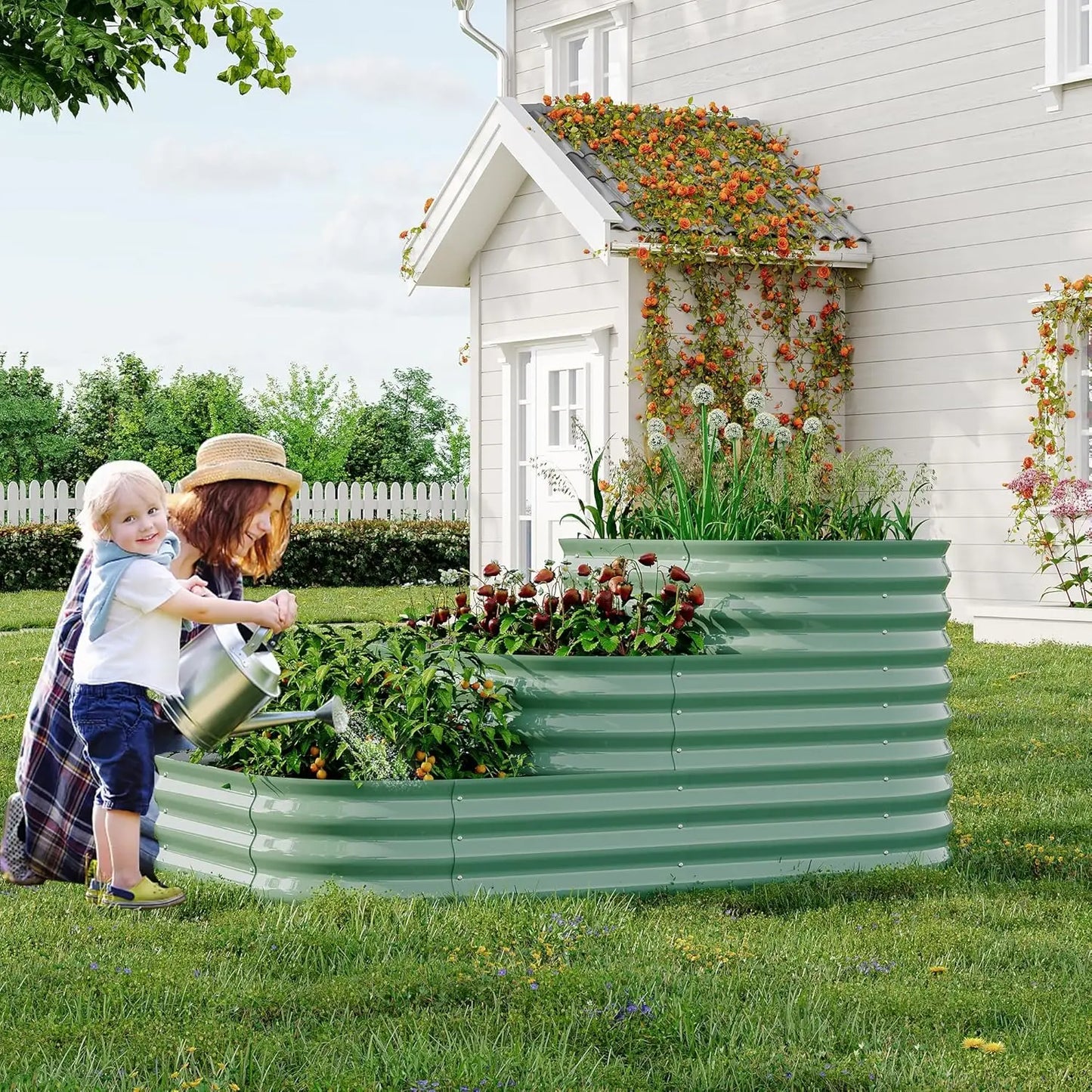 None Galvanized Raised Garden Bed Metal Planter Box