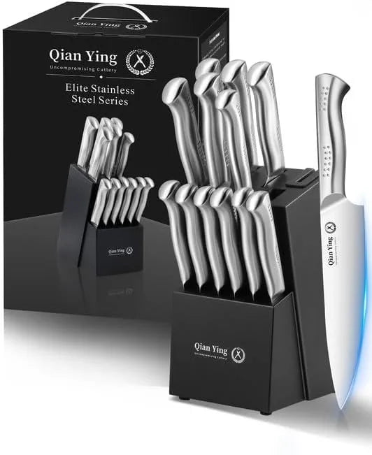 PLYSChoice 14-Piece Stainless Steel Kitchen Knife Set With Holder