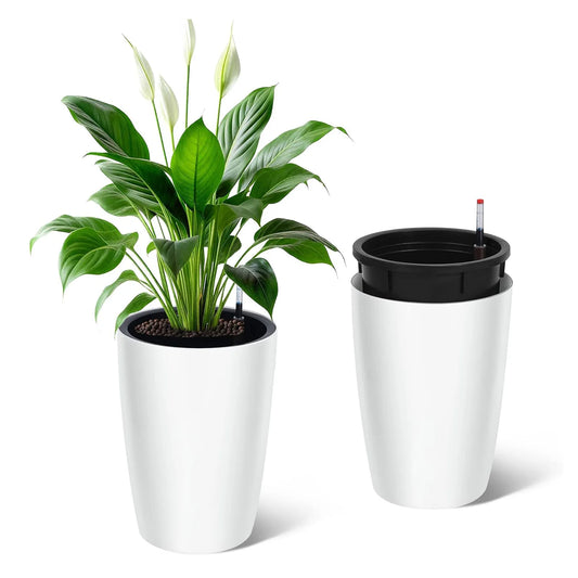 HiMISS Self Watering Planters With Drainage For Indoor Plants