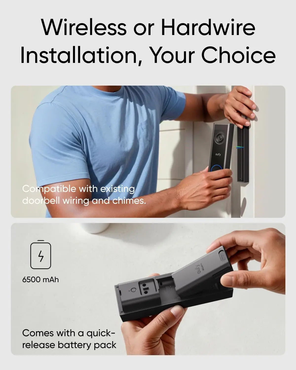 Eufy Renewed C31 2K FHD Video Doorbell Battery Wired Wireless