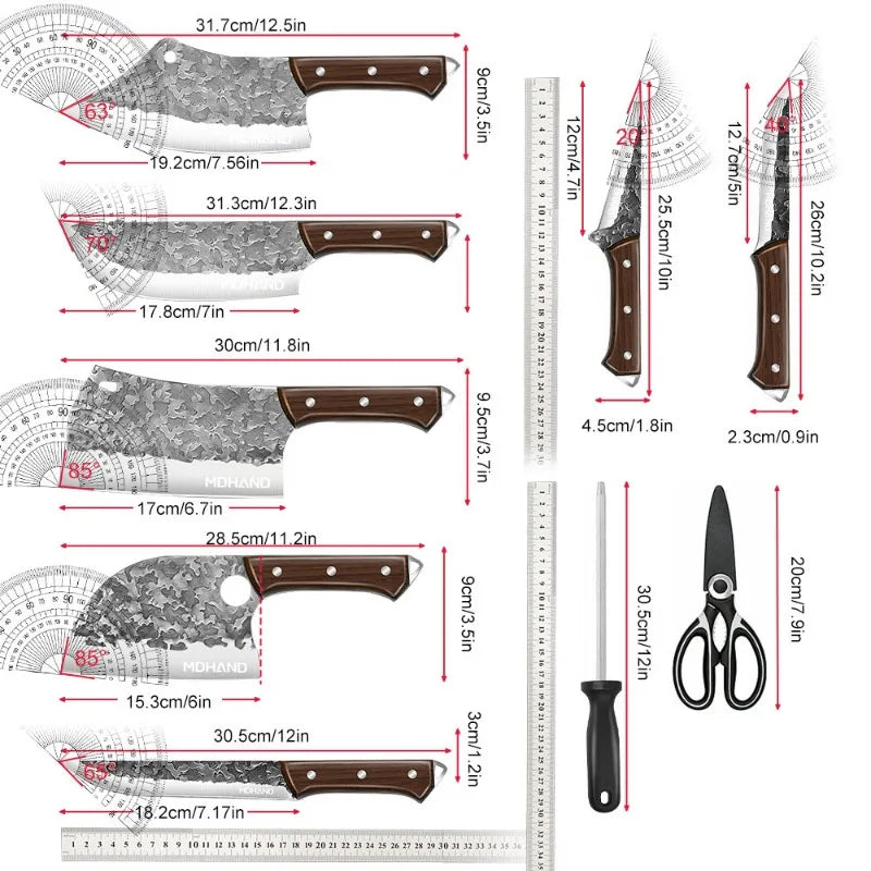 Zeng 14 Piece Japanese Chef Knife Set High Carbon Steel