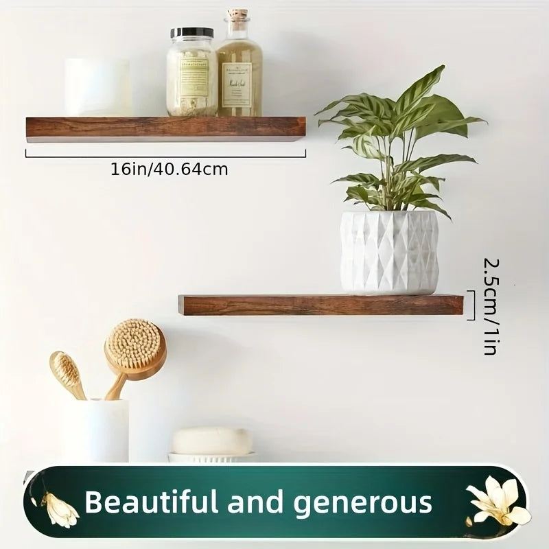 Wood Wall Mounted Shelf For Living Room Modern Classical Style