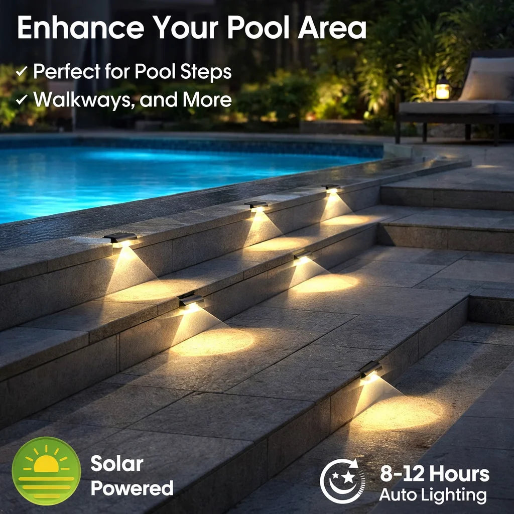 Greluna Outdoor Solar Fence Lights Pack For Deck Patio Garden Led Waterproof