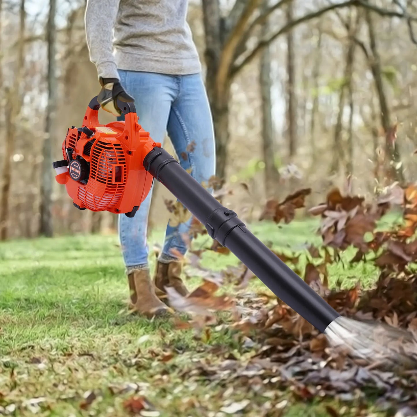 Gas Leaf Blower 25.4cc 2 Stroke Handheld Commercial Yard Tool