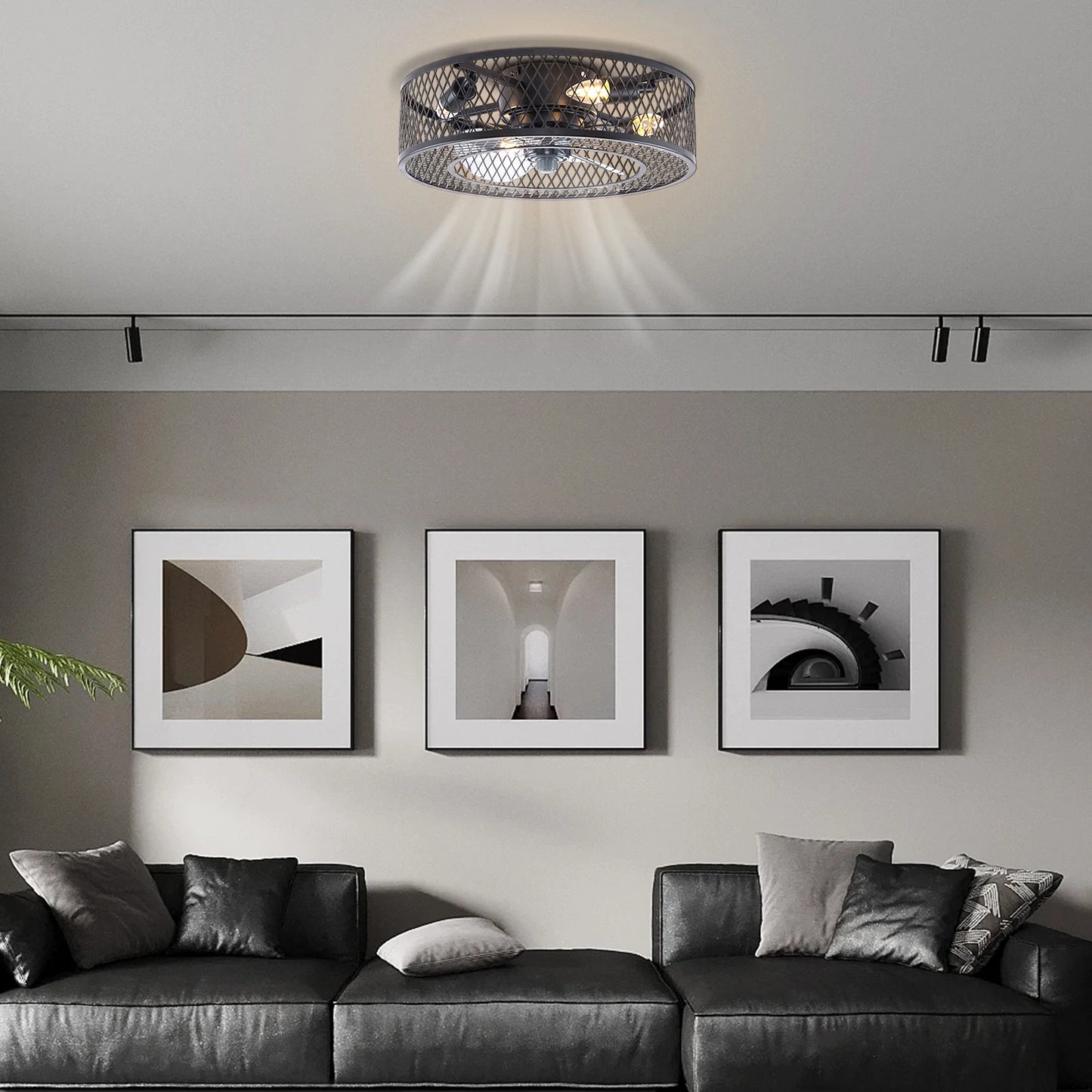 Fan Pendant Light E27 Without Light Source For Living Rooms