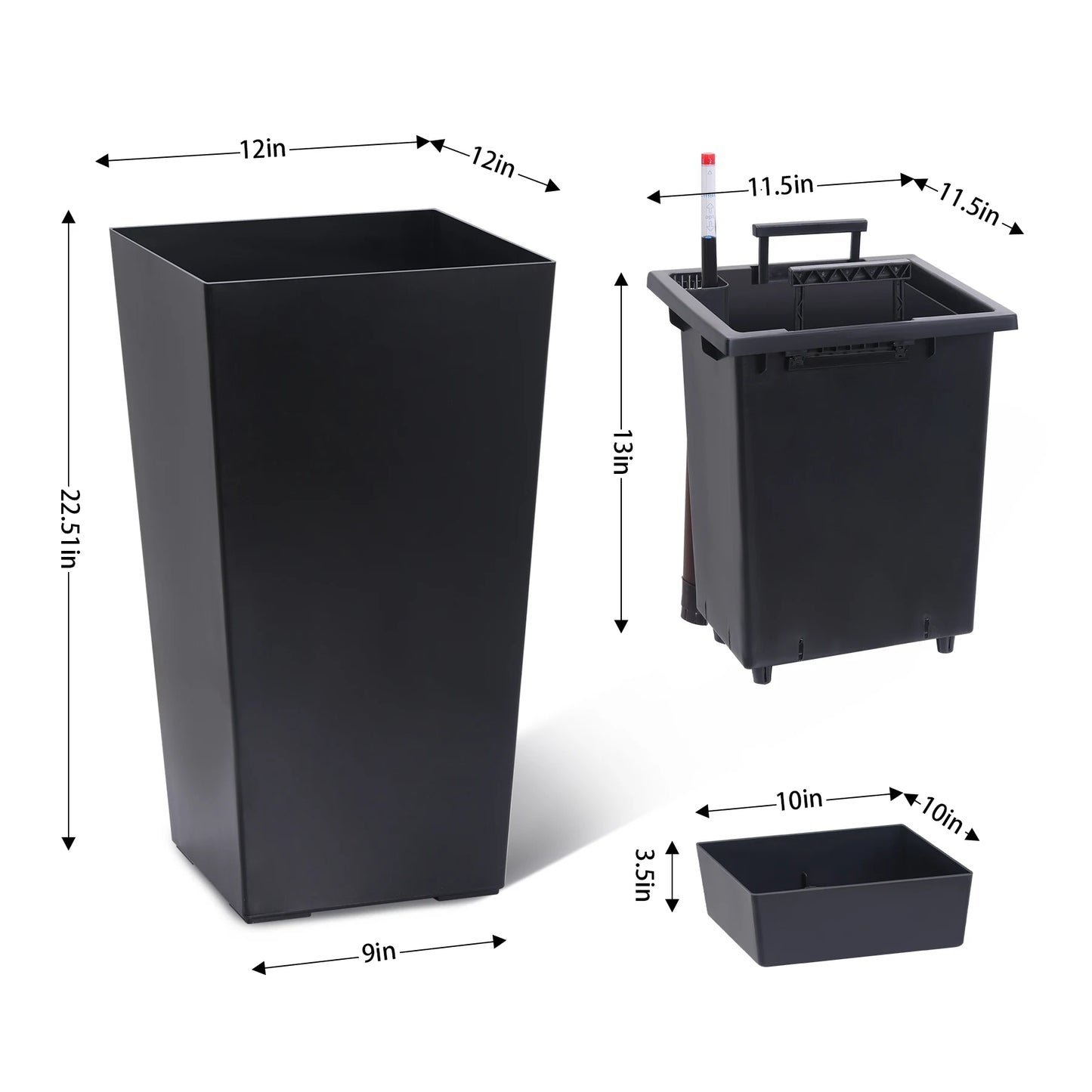 Set Of 2 Outdoor Indoor Planter Pots With Drainage Holes