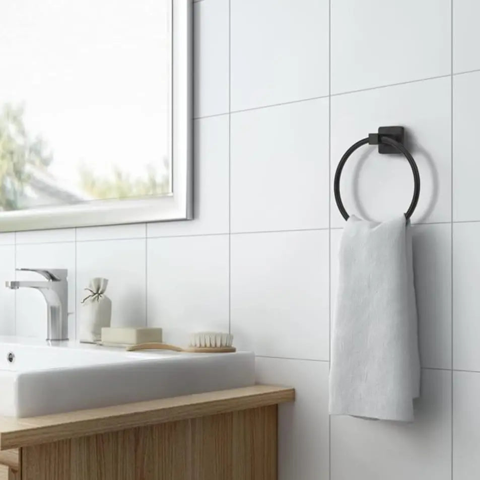 Wall Mounted Round Stainless Steel Towel Ring For Bathroom Kitchen
