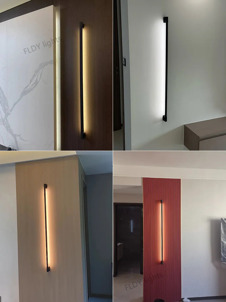 Nordic Minimalist Modern Designer 110V 220V LED Wall Lamp Living Room Hotel Aisle Corridor Bedroom Room Bedside Long Wall Light