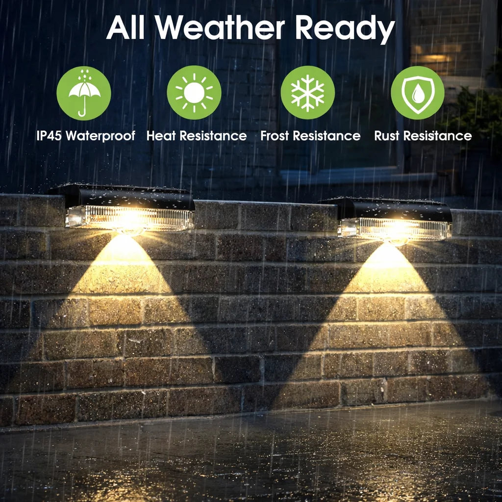 Greluna Outdoor Solar Fence Lights Pack For Deck Patio Garden Led Waterproof