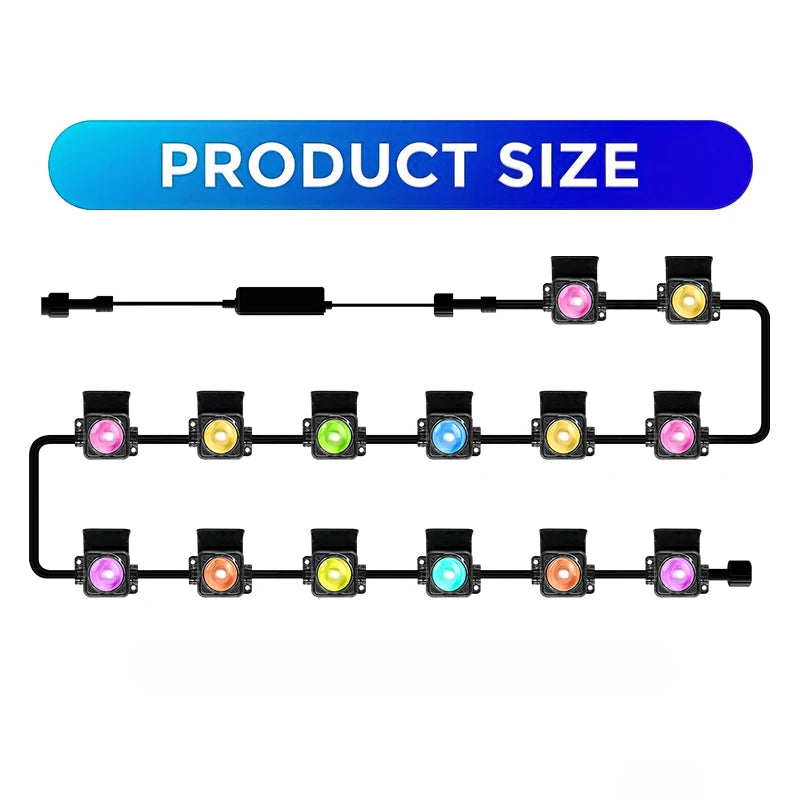 Permanent Outdoor Light Smart RGBIC Outdoor Decoration with 75 Scene Modes 100ft IP67 Waterproof Suitable for Holiday Decoration
