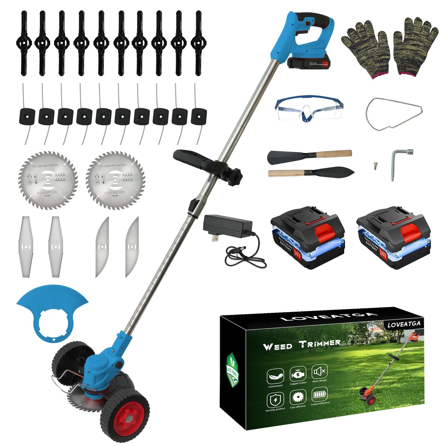 21V Cordless Lawn Mower And 3in1 Garden Trimmer Kit