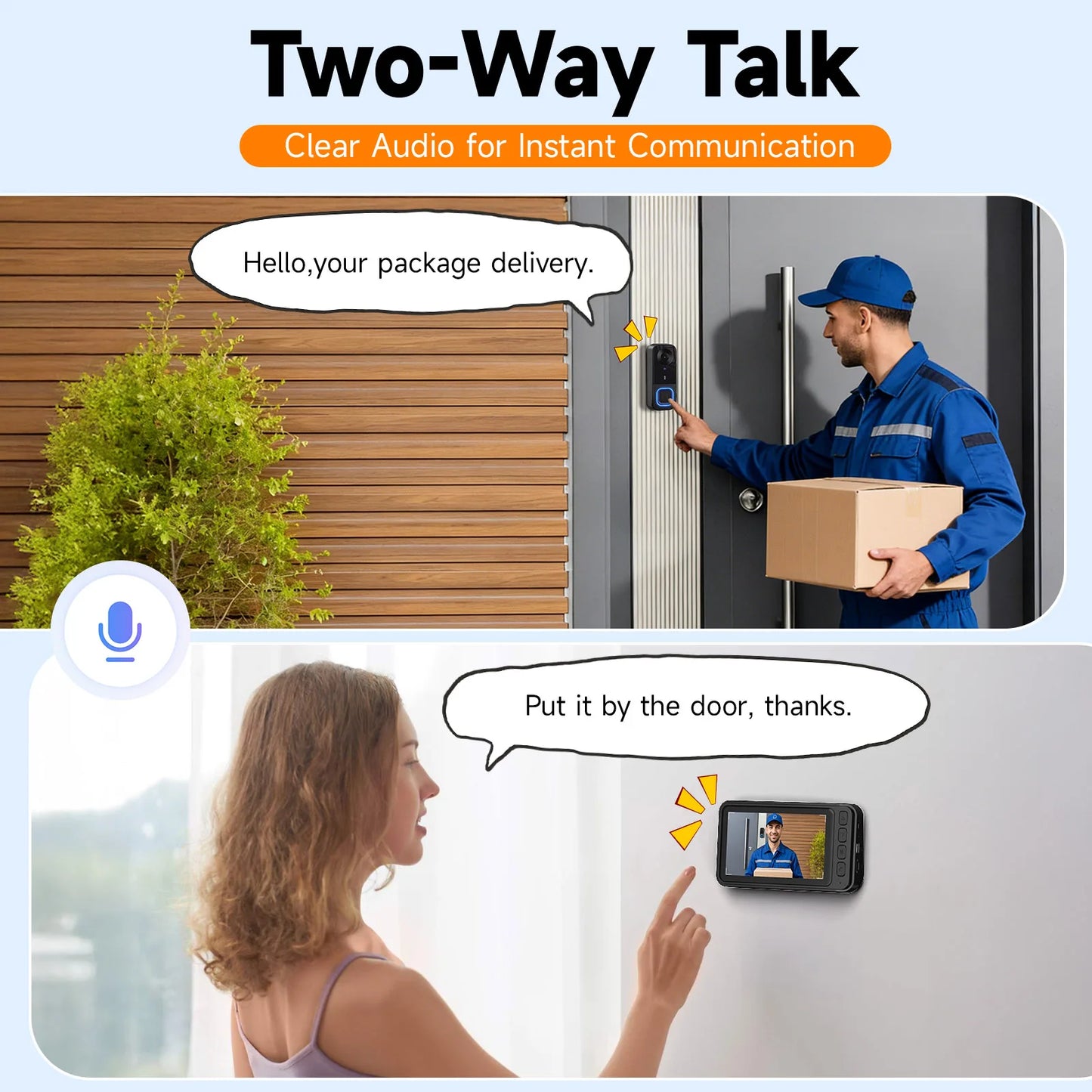 Video Doorbell HD With Night Vision Local Storage 128GB