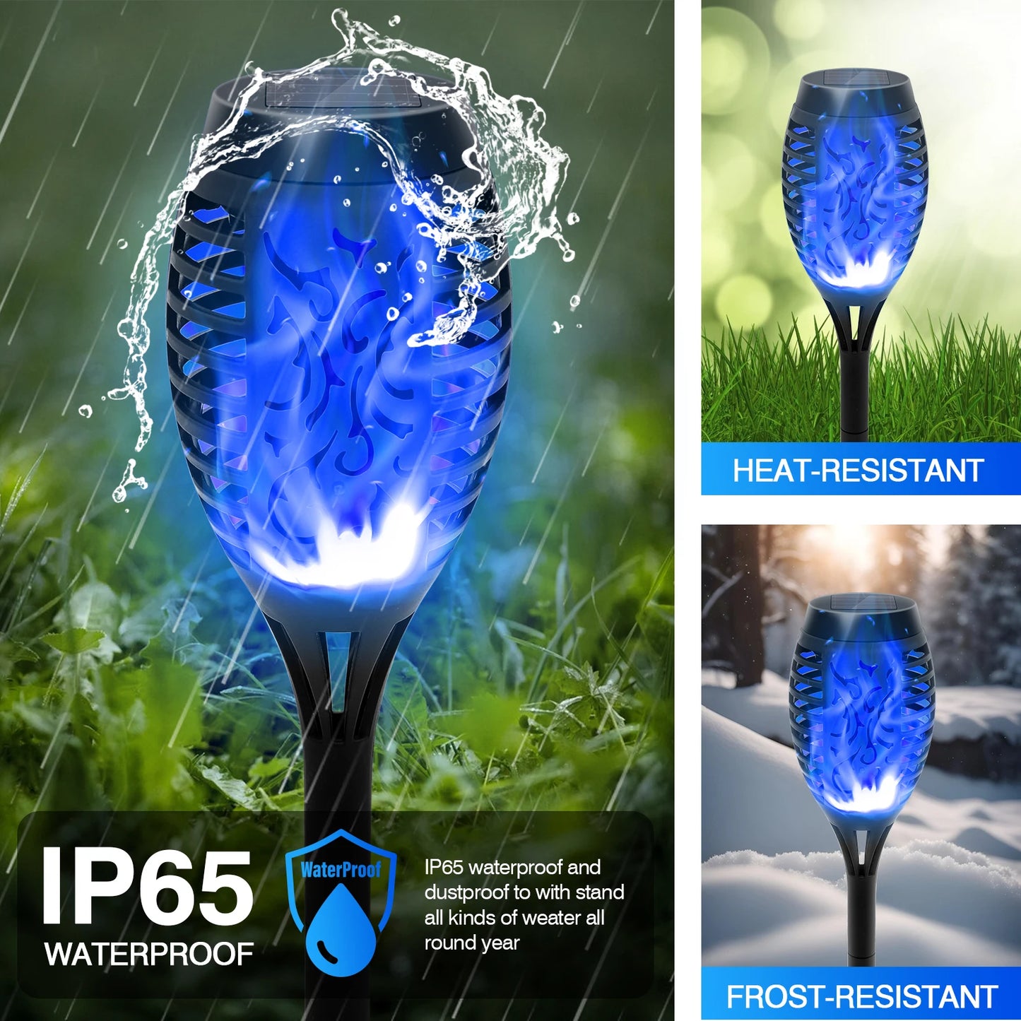 Solar Torch Lights Flickering Flame Garden Decor 8 Pack