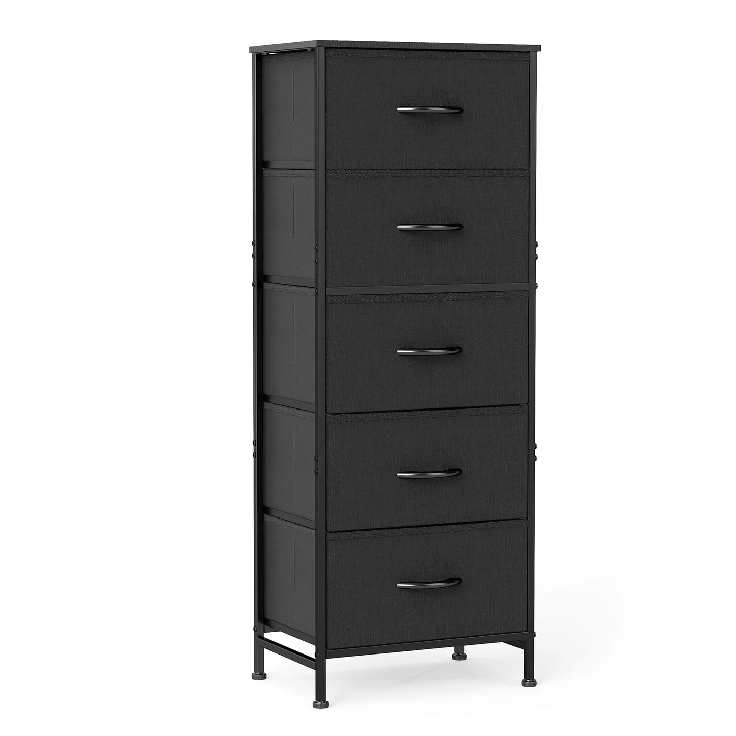 JHK 5 Drawer Dresser With Steel Frame For Bedroom Wardrobe