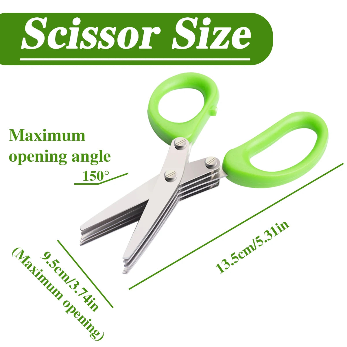 Stainless Steel Kitchen Scissors 5 Layered Onion And Herb Shredder