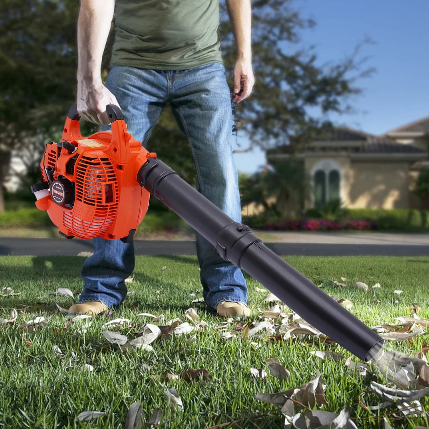 Gas Leaf Blower 25.4cc 2 Stroke Handheld Commercial Yard Tool