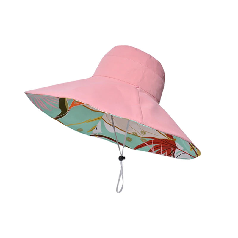 Cotton European American Double Sided Fisherman Sun Hat for Women