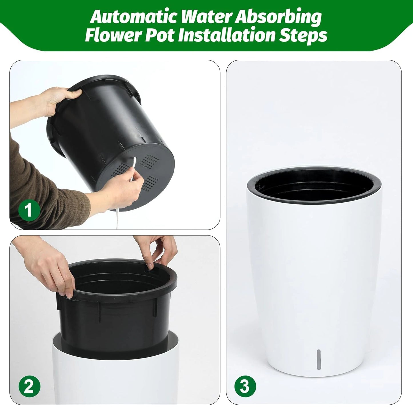 TWISTER.CK Self-Watering Planters With Water Level Gauge For Greenery