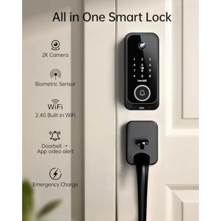 Video Smart Lock With 2K Camera And Fingerprint App Remote