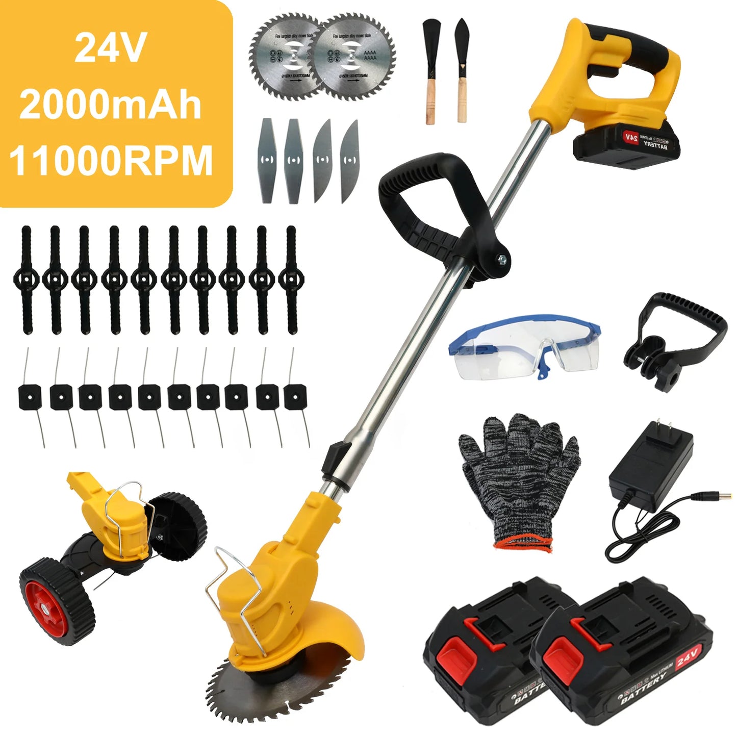 21V Cordless Lawn Mower And 3in1 Garden Trimmer Kit
