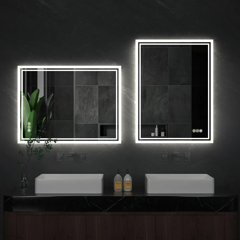 LUVODI LED Backlit AntiFog Frameless Bathroom Mirror With Touch Sensor
