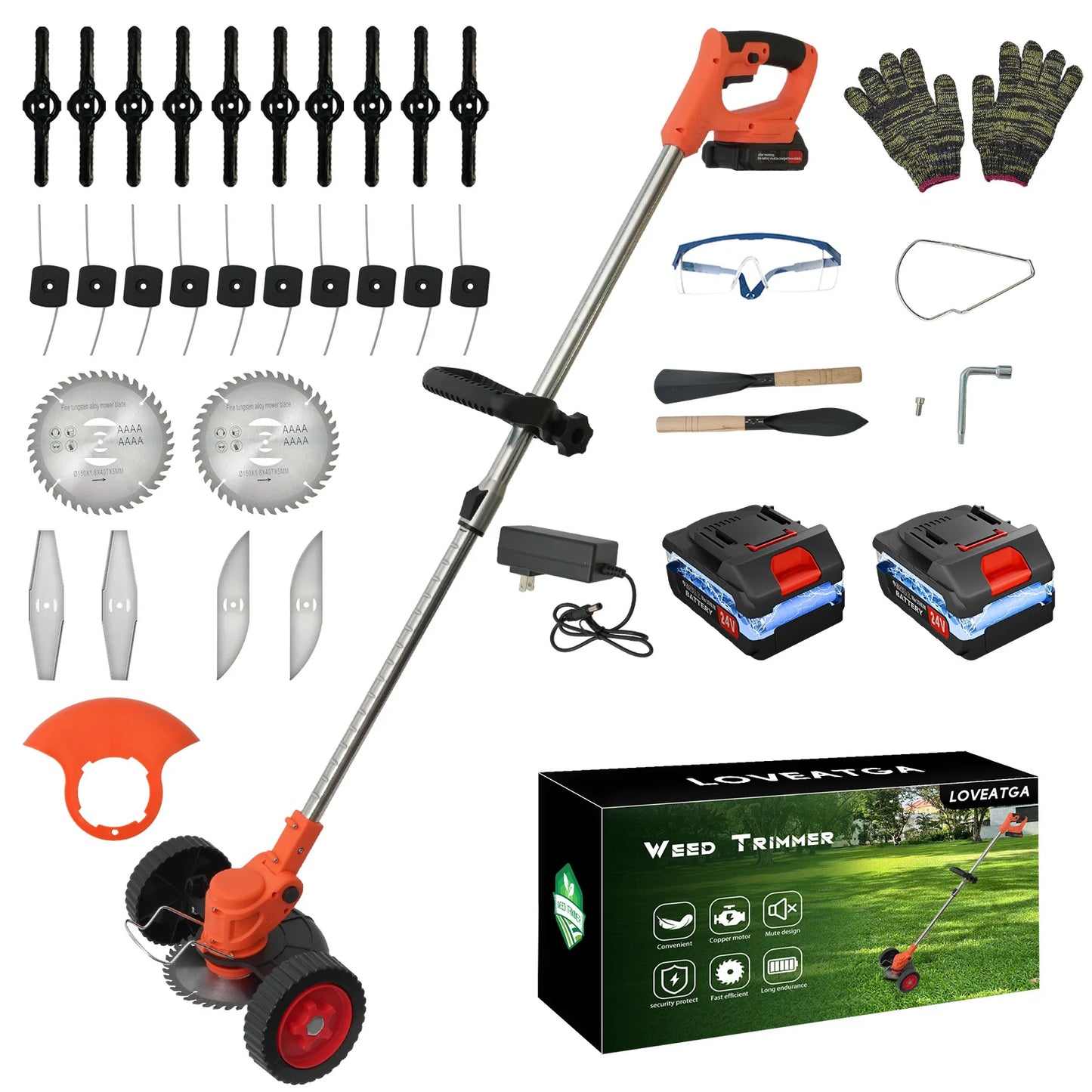 21V Cordless Lawn Mower And 3in1 Garden Trimmer Kit