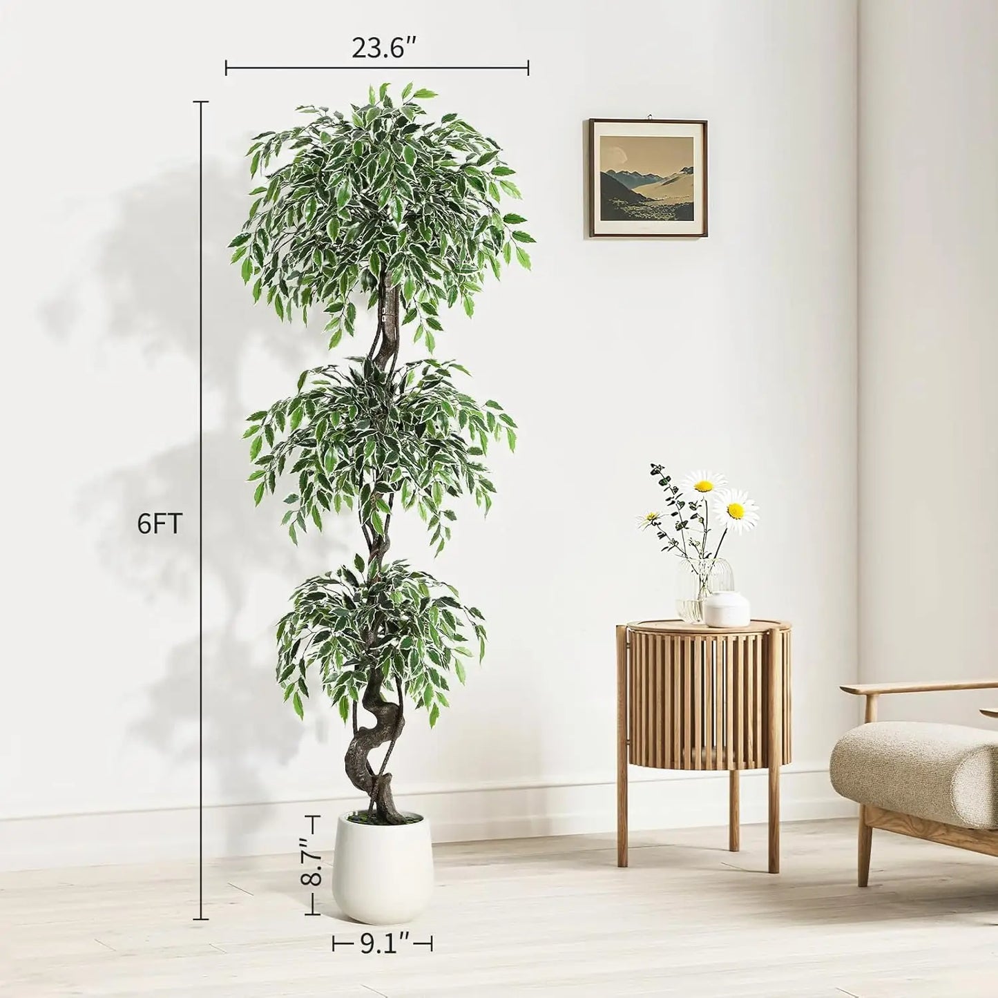 HiMISS Artificial Ficus Tree Indoor Outdoor Decor For Home Office